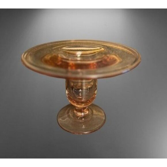 Vintage Pink Depression Glass Compote Dish Pedestal Stand - Picture 2 of 16